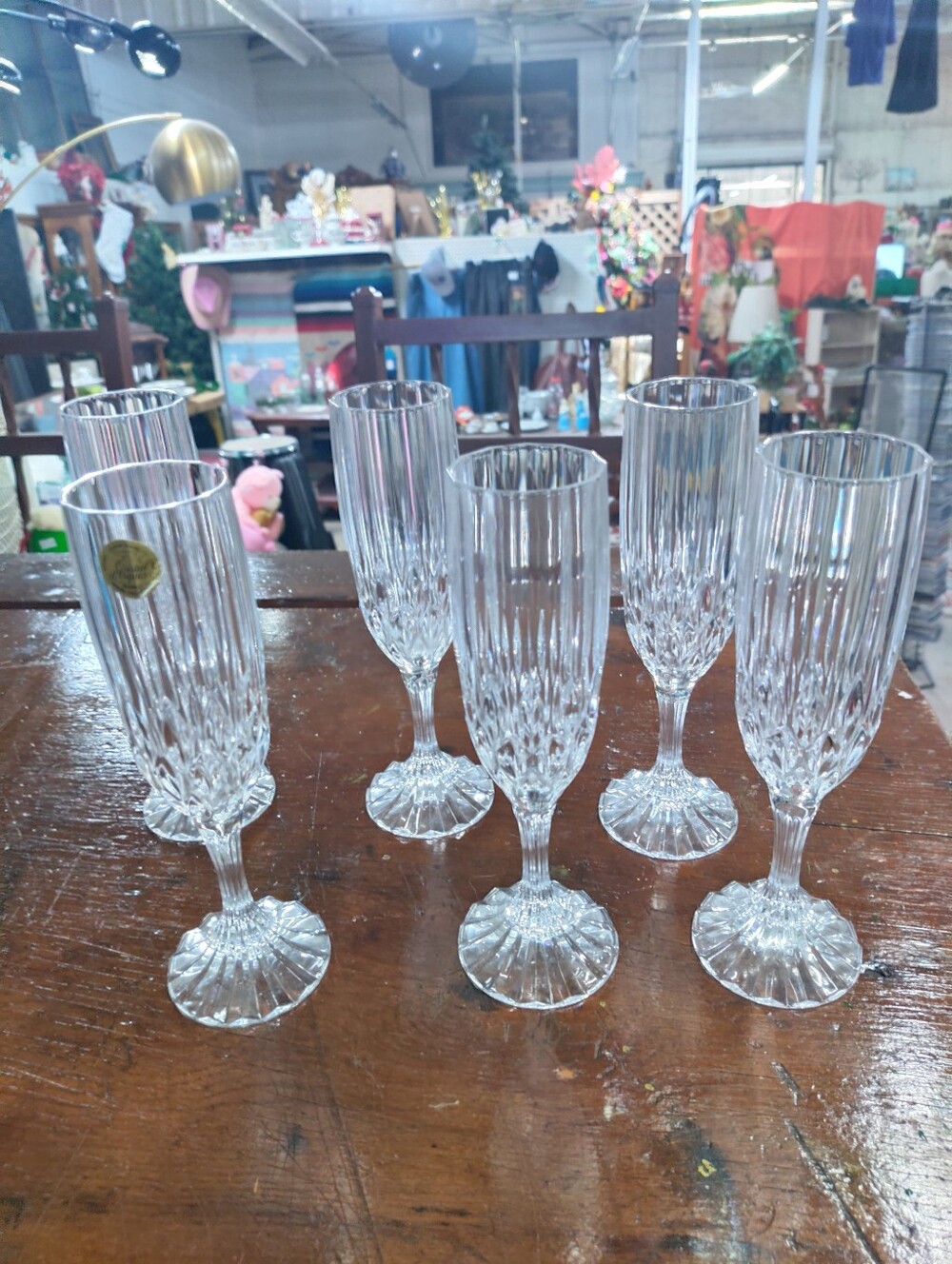Cristal d'Arques Longchamp Champagne Flutes 8.25" - Set of 6 (24% Lead Crystal)